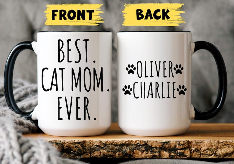 Personalized Cat Mom Gift, Best Cat Mom Ever Mug, Funny Cat Mom, Funny Mother s Day Gift, Christmas Mom Gift, Custom Cat Mom, Cat Name Mug