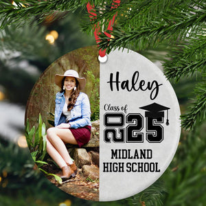 Personalized Graduation Photo Christmas Ornament: Class of 2026, Senior Keepsake Gift, High School or College Graduation Gifts