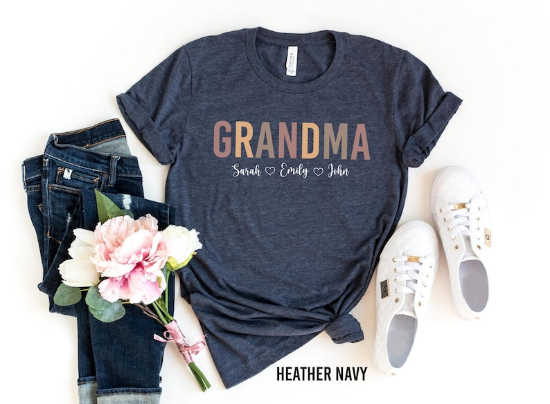 Personalized Grandma Sweatshirt with Names, Custom Grandma Sweatshirt, Nana T-Shirt, Gramma With Children Names Apparel, Mother's Day Gift