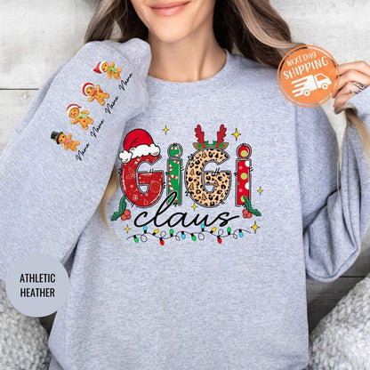 Custom Christmas Mimi Claus Sweatshirt, Personalized Mimi Claus Shirt with Grandkids Names, Mimi Christmas Gift, Christmas Gift for Grandma