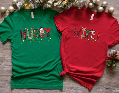 Hubby Wifey Christmas Sweatshirt: Matching Couple Holiday Outfit