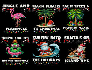 Matching Family Pajamas Shirts, Christmas Pajamas Tshirt, Tropical Christmas Family Pajamas Tee, Christmas on beach Shirt, Christmas Shirts