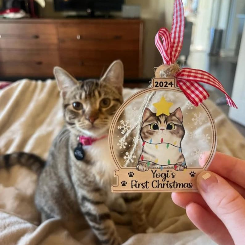 Personalized Cat Ornament, First Christmas Cat Ornament, Cat Lover Gift, Cat Ornament, Cat Christmas Gift, Custom Cat Breed Ornament