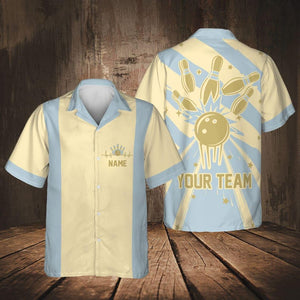 Personalized Vintage Bowling Hawaiian Shirt for Men Women Kid Youth, Custom Name Bowling Shirt, Bowling Hawaiian Shirt, Bowling Party Shirt