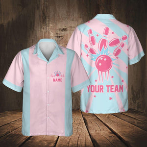 Personalized Vintage Bowling Hawaiian Shirt for Men Women Kid Youth, Custom Name Bowling Shirt, Bowling Hawaiian Shirt, Bowling Party Shirt