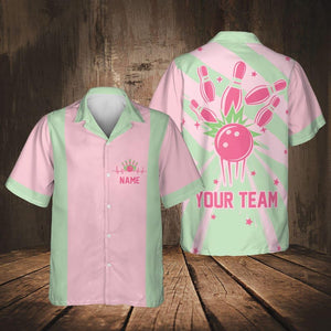 Personalized Vintage Bowling Hawaiian Shirt for Men Women Kid Youth, Custom Name Bowling Shirt, Bowling Hawaiian Shirt, Bowling Party Shirt