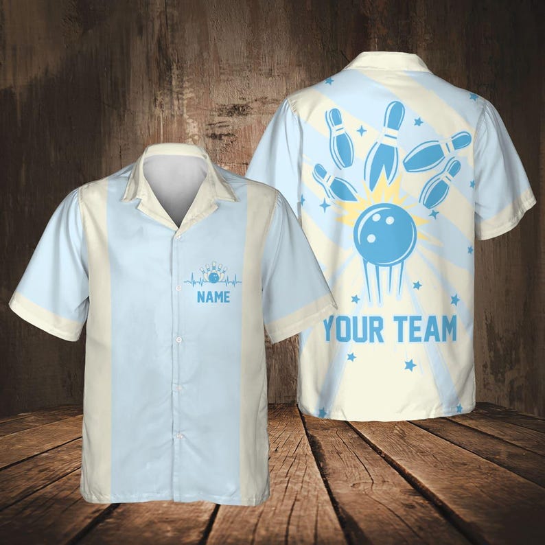 Personalized Vintage Bowling Hawaiian Shirt for Men Women Kid Youth, Custom Name Bowling Shirt, Bowling Hawaiian Shirt, Bowling Party Shirt