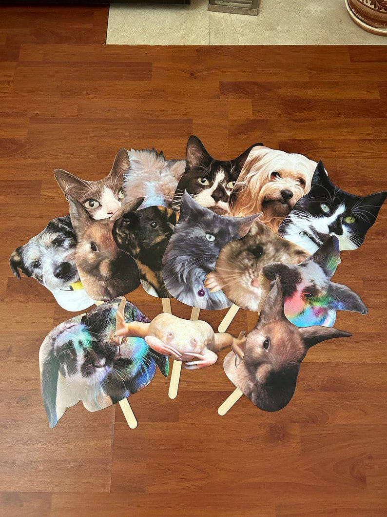 Big Head on Stick, Pet Face on Stick, Dog Big Heads, Cat Big Heads, Gift for Dog Mom, Gift for Pet Owners, Wedding Props, Photo booth Prop