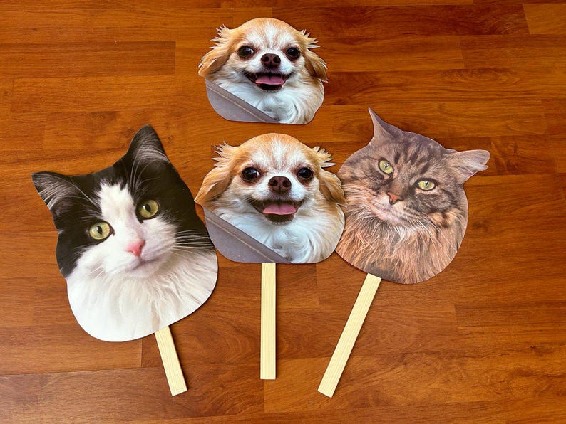 Big Head on Stick, Pet Face on Stick, Dog Big Heads, Cat Big Heads, Gift for Dog Mom, Gift for Pet Owners, Wedding Props, Photo booth Prop