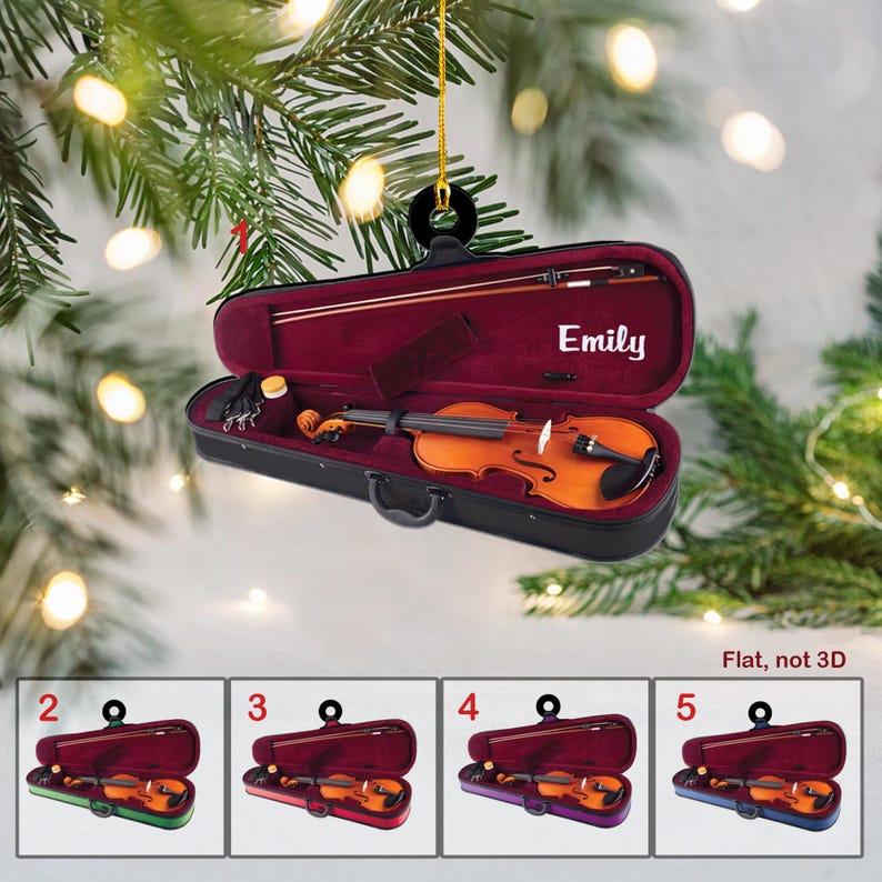 Violin Case Christmas Ornament, Custom Violin 2D Ornament, Violin Lovers Gift, Violinist Ornament, Violinist Gift