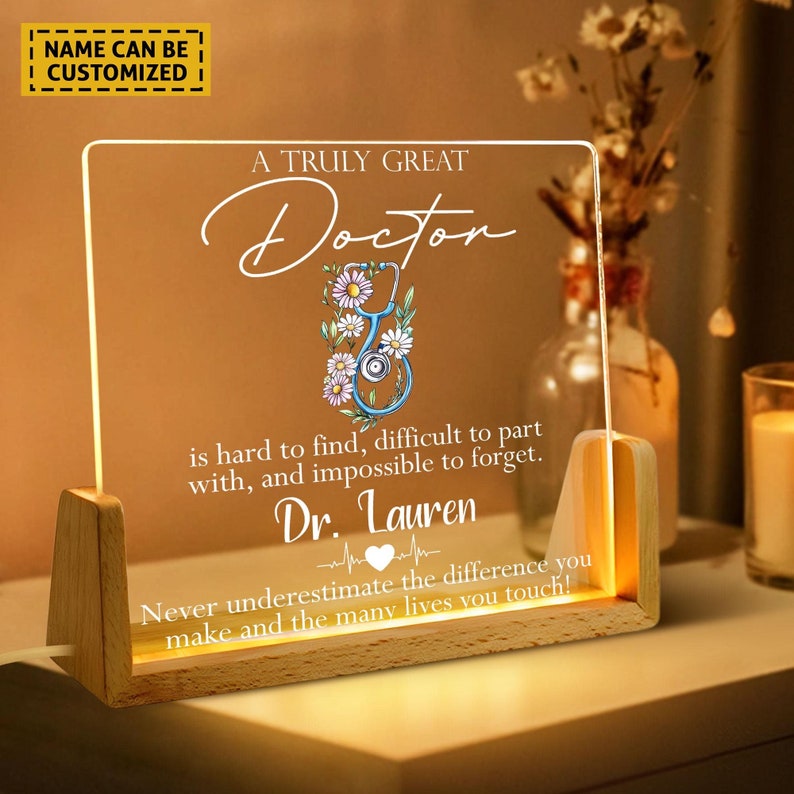 Personalized Custom Acrylic Plaque, Doctor Gift, Appreciation Gift, Graduation Gift, Farewell Gift, Best Doctor Ever, Thank You Gifts