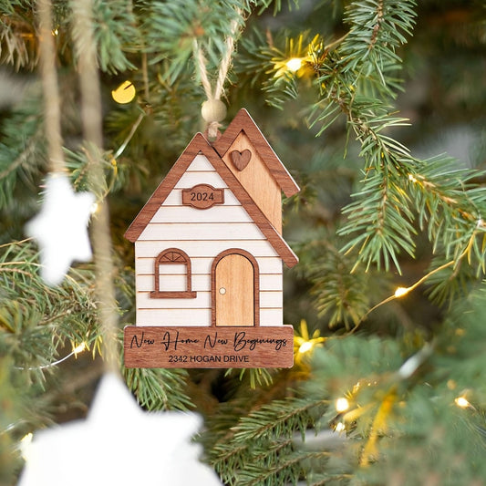 Our First Home Christmas Ornament, Agent Closing Gift For Seller, New Home Gift, Cute House Ornament, Custom Home Ornament 2024