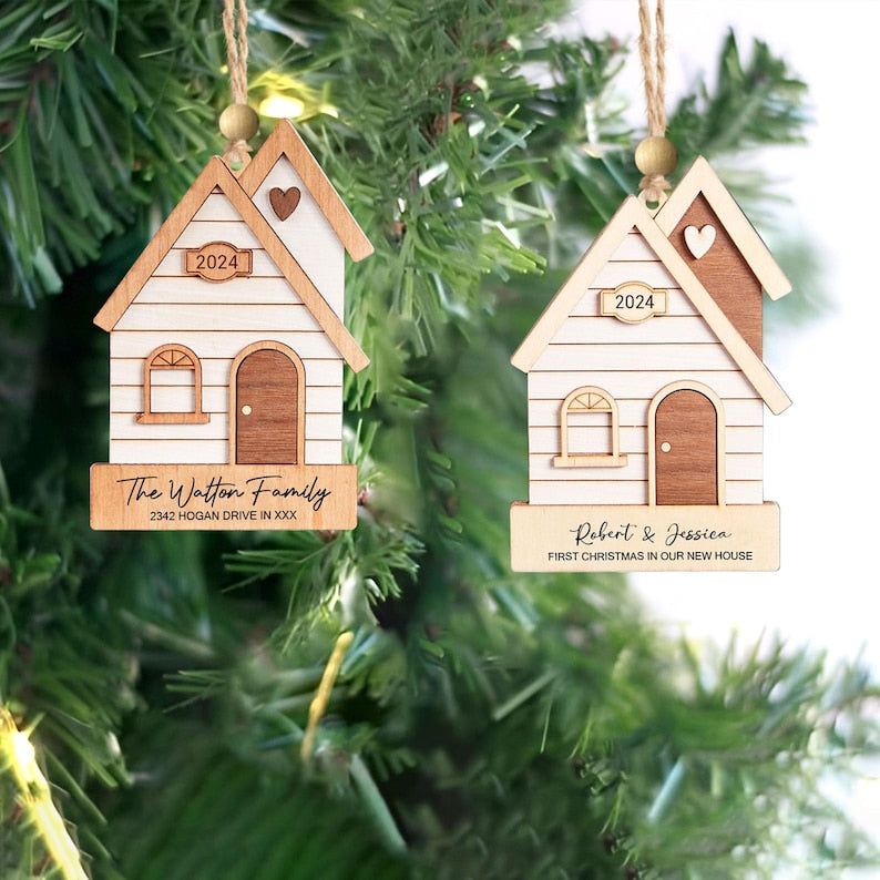 Our First Home Christmas Ornament, Agent Closing Gift For Seller, New Home Gift, Cute House Ornament, Custom Home Ornament 2024