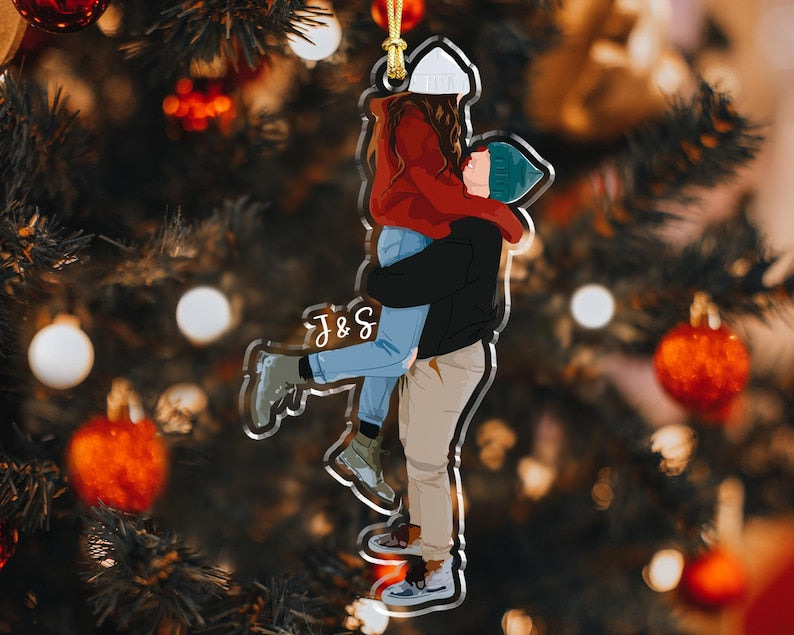 Custom Portrait from Photo, Couple Ornament, Christmas Gift for Him, Valentine Day Gift, Couple Gifts, Anniversary Gift, Ornament with Photo