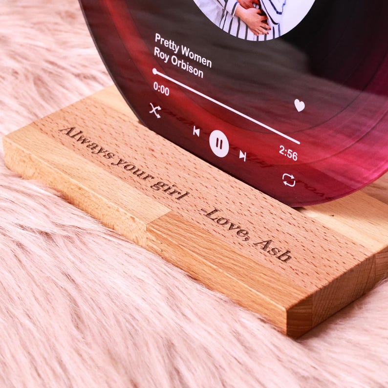 Personalized Vinyl Record with Photo - Acrylic Song Plaque - Anniversary Gift for Friends - Birthday Gift for Her Him - Valentines Day Gifts