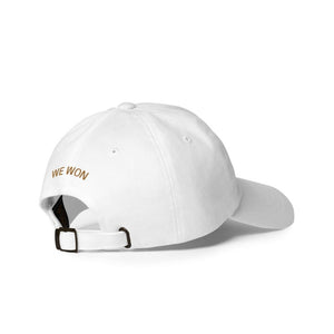 MAGA Gold Embroidered Hat: Trump 47 We Won with a Customizable Back Option