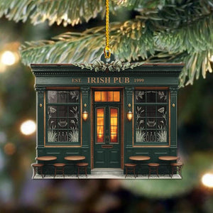 Personalized Pub Christmas FLAT 2D Ornament,Custom Pub Decor,Irish Pub Christmas Ornament,Bar Ornaments,Beverage Ornament,Cocktail Ornaments