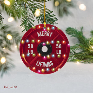 Personalized Gym Ornament, Merry Liftmas Weight Ornament, Weightlifting Ornament, Fitness Ornament, Gift For Gym, Weightlifting Gift