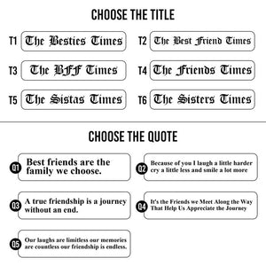 Friendship Gifts Newspaper, The BFF Times, Personalized Friends Besties Christmas Photo Ornament, Christmas Gift For BFF, Xmas Decoration