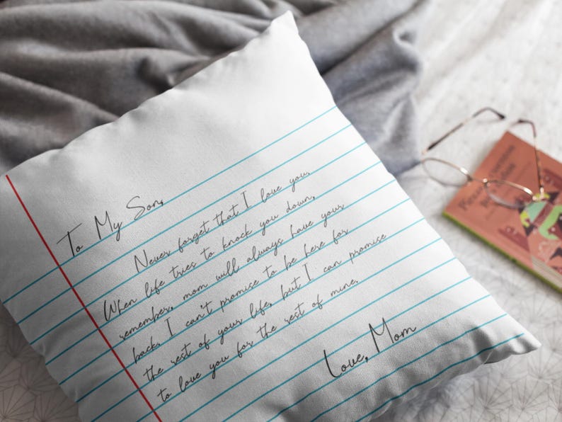 To My Son Inspirational Pillow - A Heartfelt Message from Mom to Son, Perfect Gift for Birthdays, Holidays, or Just Because