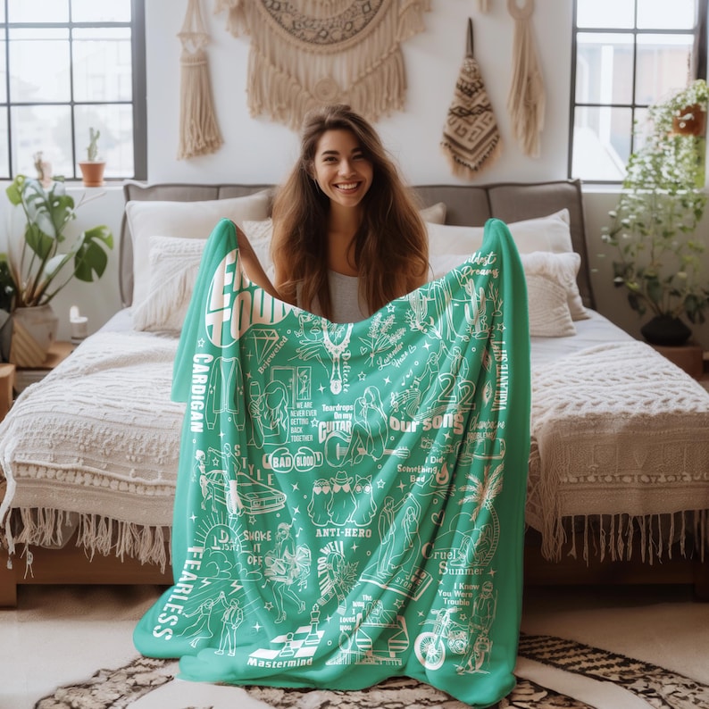 Custom Music Album Art Blanket, Song Lyrics, Personalized Gift