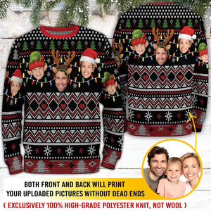 Custom Face Christmas Sweater For Men Women, Custom Ugly Sweatshirt, Personalized Pet Christmas Sweater, Funny Custom Face Sweatshirt