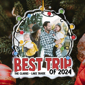 Personalized Travel Photo Ornament, Best Trip Of 2024, Christmas Moment Trip Photo Ornament, Gift For Family Sister Friend Travel Trip