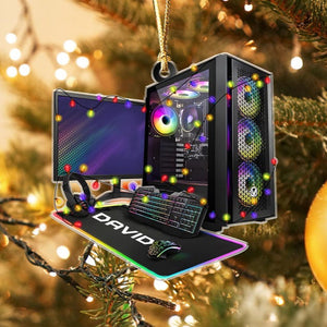Custom 2D Pc Gamer Ornament, Gaming Computer Christmas Ornament, Christmas Tree Decor, Custom Computer Ornament, Gift for Him Ornament Gift