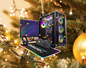 Custom 2D Pc Gamer Ornament: Gaming Computer Christmas Ornament, Christmas Tree Decor, Custom Computer Ornament, Gift for Him Ornament Gift