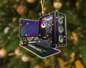 Custom 2D Pc Gamer Ornament: Gaming Computer Christmas Ornament, Christmas Tree Decor, Custom Computer Ornament, Gift for Him Ornament Gift