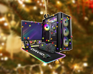 Custom 2D Pc Gamer Ornament: Gaming Computer Christmas Ornament, Christmas Tree Decor, Custom Computer Ornament, Gift for Him Ornament Gift