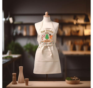 Custom Cookie Crew Apron, Christmas Apron, Personalized Christmas Cookie Crew Apron, Cookie Apron, Christmas Gift For Women, Xmas Gift