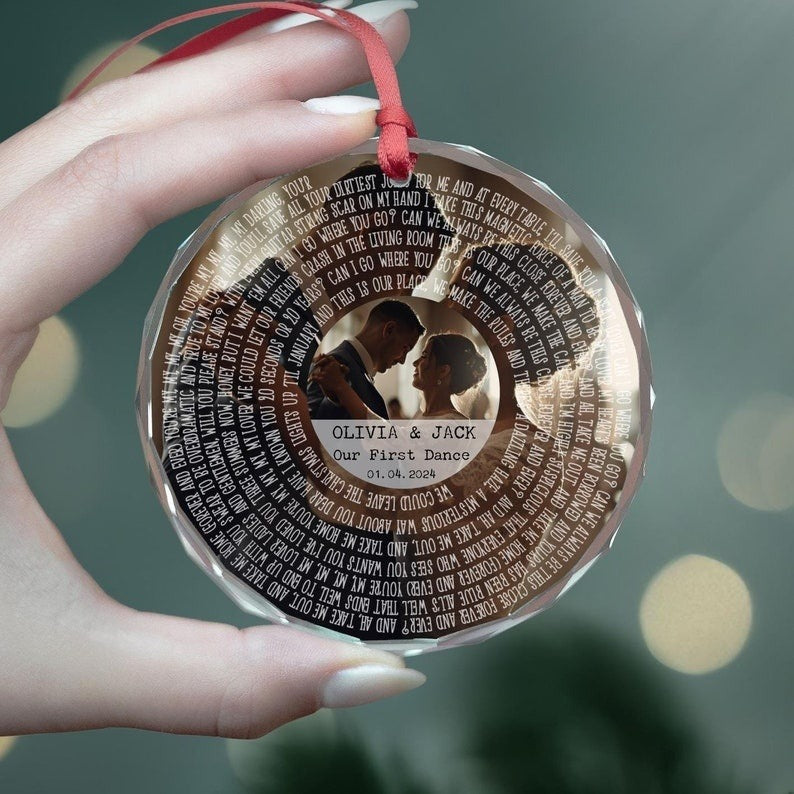 Personalized Lyrics Ornament, Custom Wedding First Dance Song, Personalised Anniversary Gift, Couples Gift, Anniversary Present