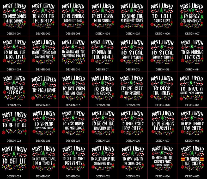 210 Quotes Most Likely To Shirts-Family Matching Christmas Shirt-Funny Christmas Family Shirt -Matching Christmas Shirt-Most likely to shirt