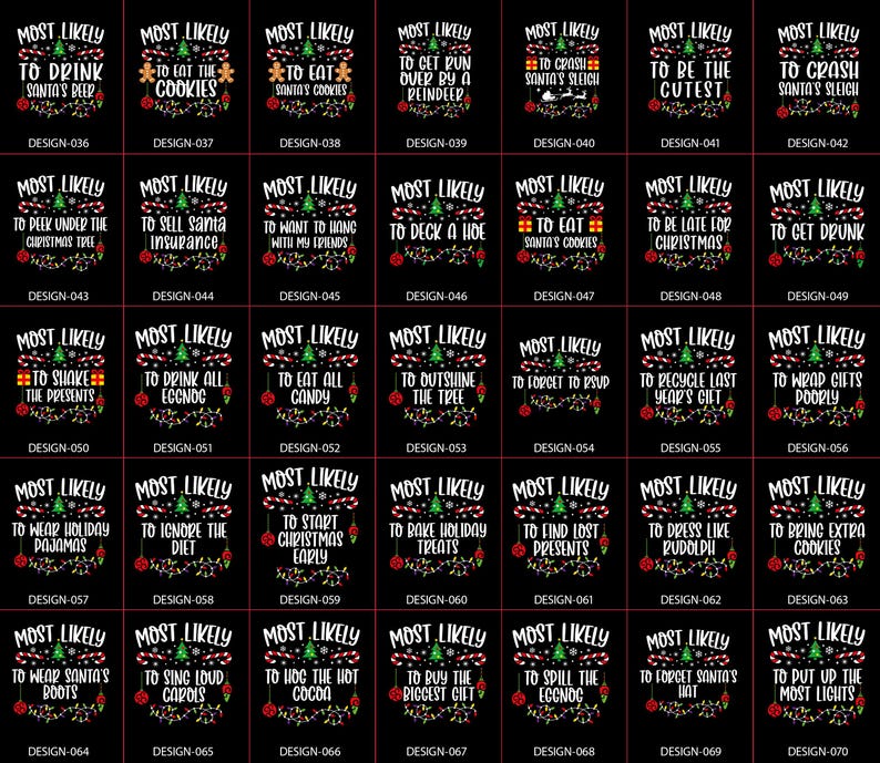 210 Quotes Most Likely To Shirts-Family Matching Christmas Shirt-Funny Christmas Family Shirt -Matching Christmas Shirt-Most likely to shirt