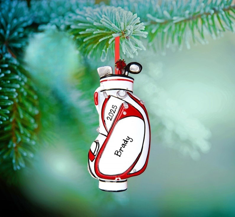Personalized Golf Bag Christmas Ornament - Golf Ornament For Dad - Custom Gift For Pro Golfer - Golfing Trip For Him - Gift For Kids, Boys