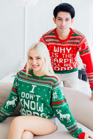 Why is The Carpet All Wet Todd Ugly Christmas Sweater Red