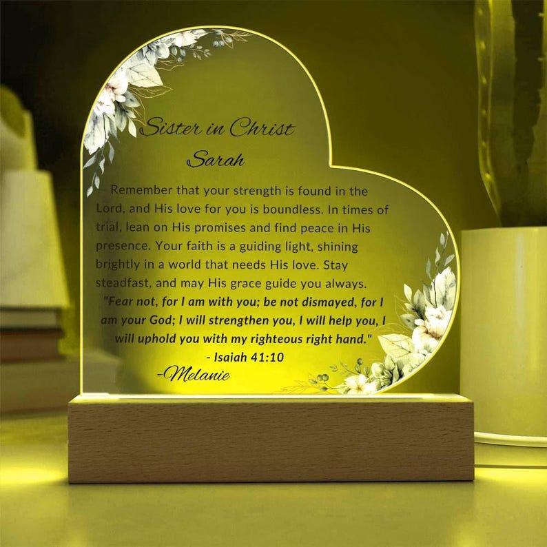 Sister in Christ Friendship Gift Plaque, Thankful for You Gift for Women, Faith Gift for Friend, Christian Thank you Religious Friend Gift