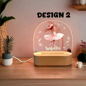 Custom Name Ballerina Night Light Gift for Girls Perfect for Bedroom Decor | Personalized Your Girl Name for Christmas and Birthday Gift