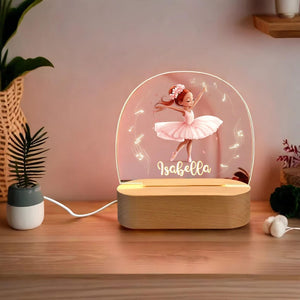 Custom Name Ballerina Night Light Gift for Girls Perfect for Bedroom Decor | Personalized Your Girl Name for Christmas and Birthday Gift
