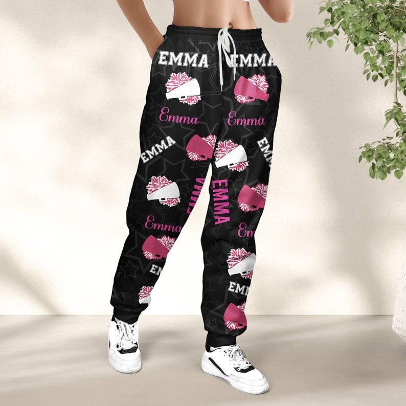 Cheerleader Personalized Sweatpants, Custom With Vignette Color And Name, Lovely Gift For Cheerleader Girls, Cheerleading Gift For Girls