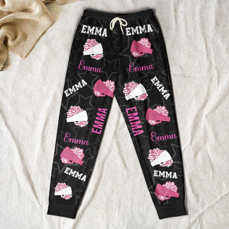 Cheerleader Personalized Sweatpants, Custom With Vignette Color And Name, Lovely Gift For Cheerleader Girls, Cheerleading Gift For Girls