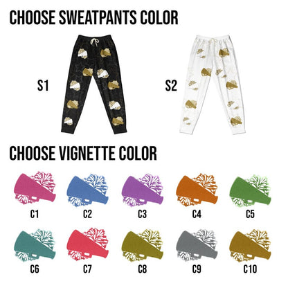 Cheerleader Personalized Sweatpants, Custom With Vignette Color And Name, Lovely Gift For Cheerleader Girls, Cheerleading Gift For Girls