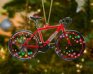 Personalized Name Bicycle Christmas Ornaments, Cycling Ornament, Bicycle Gift, Christmas Gifts For Bicycle Rider, Biker Xmas Ornament