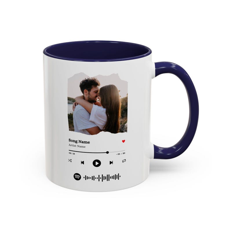 Personalized Romantic Coffee Mug, Customizable Gift for Couples, Custom Song Mug, Anniversary, Special Occasion