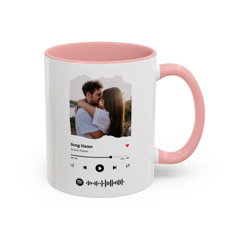 Personalized Romantic Coffee Mug, Customizable Gift for Couples, Custom Song Mug, Anniversary, Special Occasion