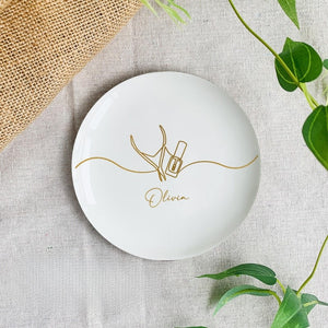 Manicurist Christmas Gift, Nail Polish Trinket Tray, Custom Name Ring Dish, Nail Salon Decor, Nail Enthusiasm Holiday Gift