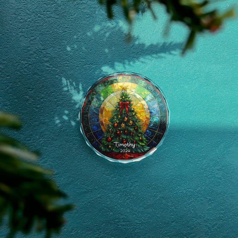 Personalized Crystal Glass Christmas Tree Ornament,Christmas Handcraft Holiday Ornament with name,High transparency Glass,Christmas GIFT