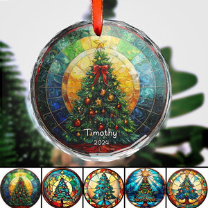 Personalized Crystal Glass Christmas Tree Ornament,Christmas Handcraft Holiday Ornament with name,High transparency Glass,Christmas GIFT