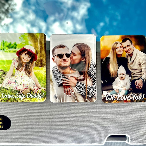 Custom Photo Car Visor Clip, Sun Visor Clip, Personalized Photo Car Decoration, Unique Car Gift for Dad Mom, Father's Day Gifts for Him